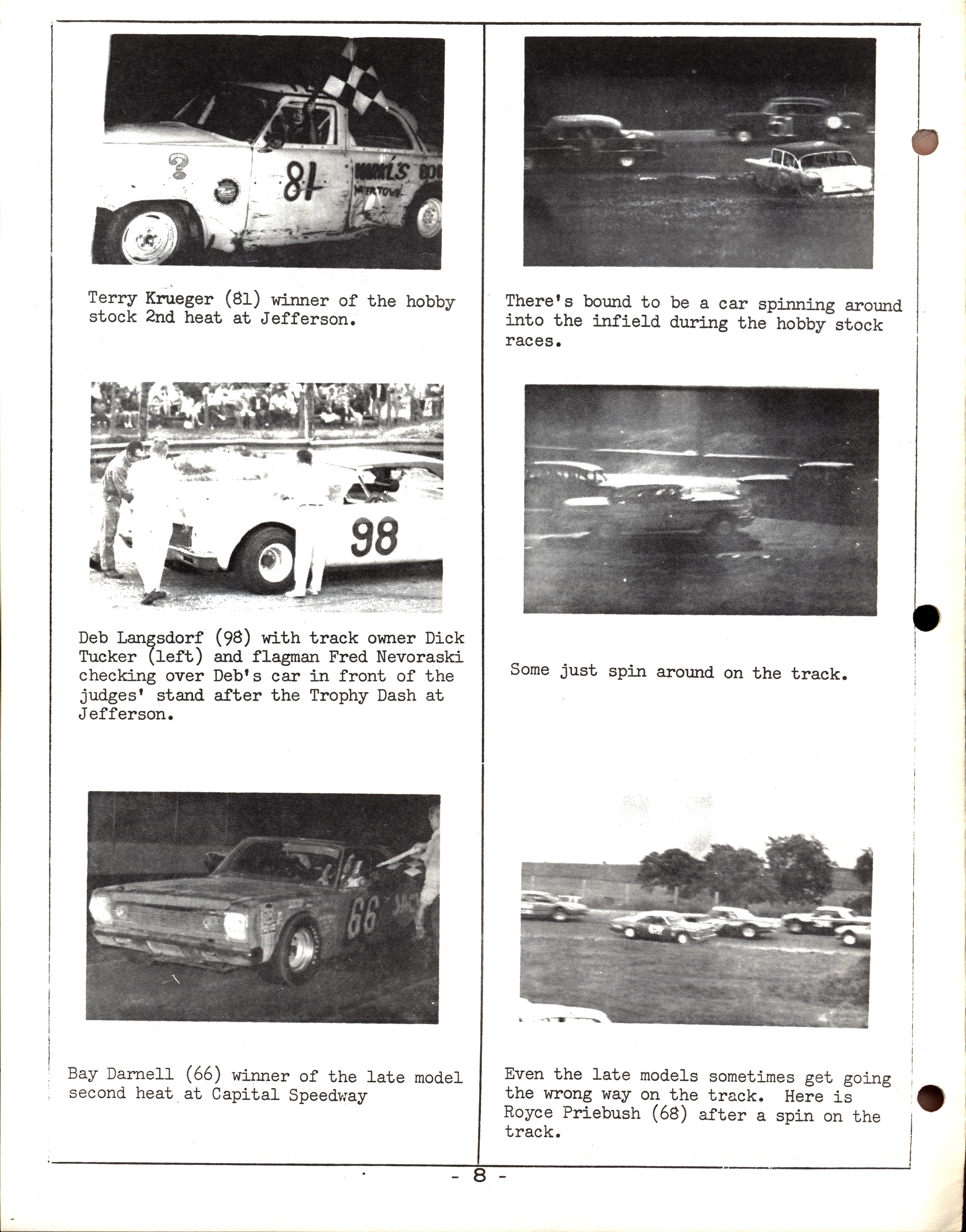 Checkered Flag Racing News July 3, 1969 back cover